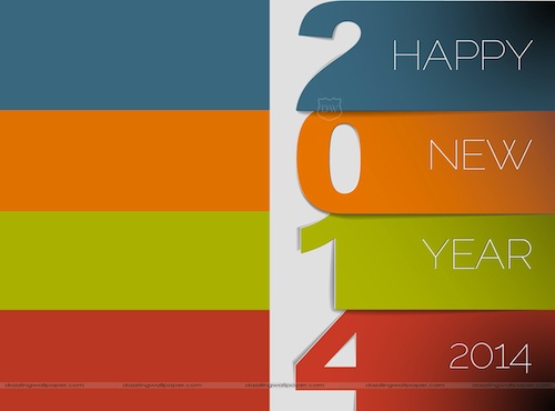 Happy New Year 2014 vector card